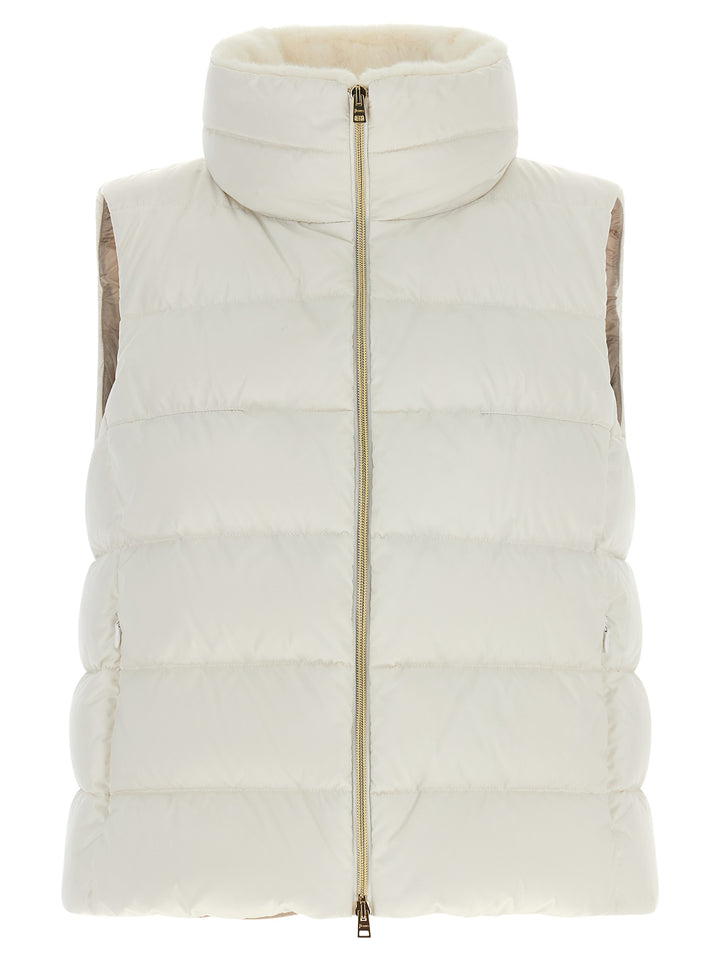 Herno White Polyester Sleeveless Jacket