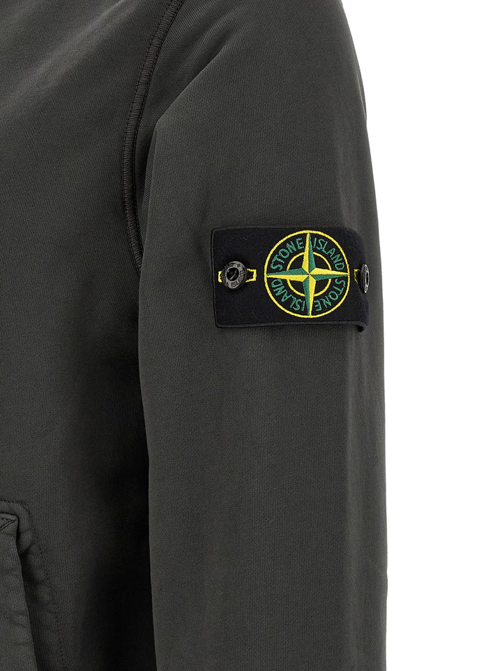 Stone Island Gray Cotton Sweatshirt