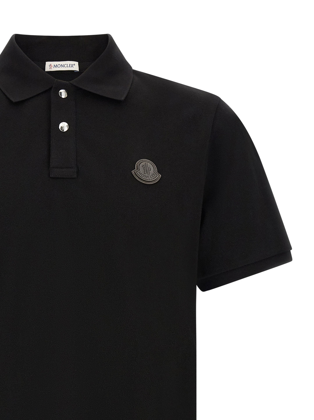 Moncler Black Leather Polo Shirt