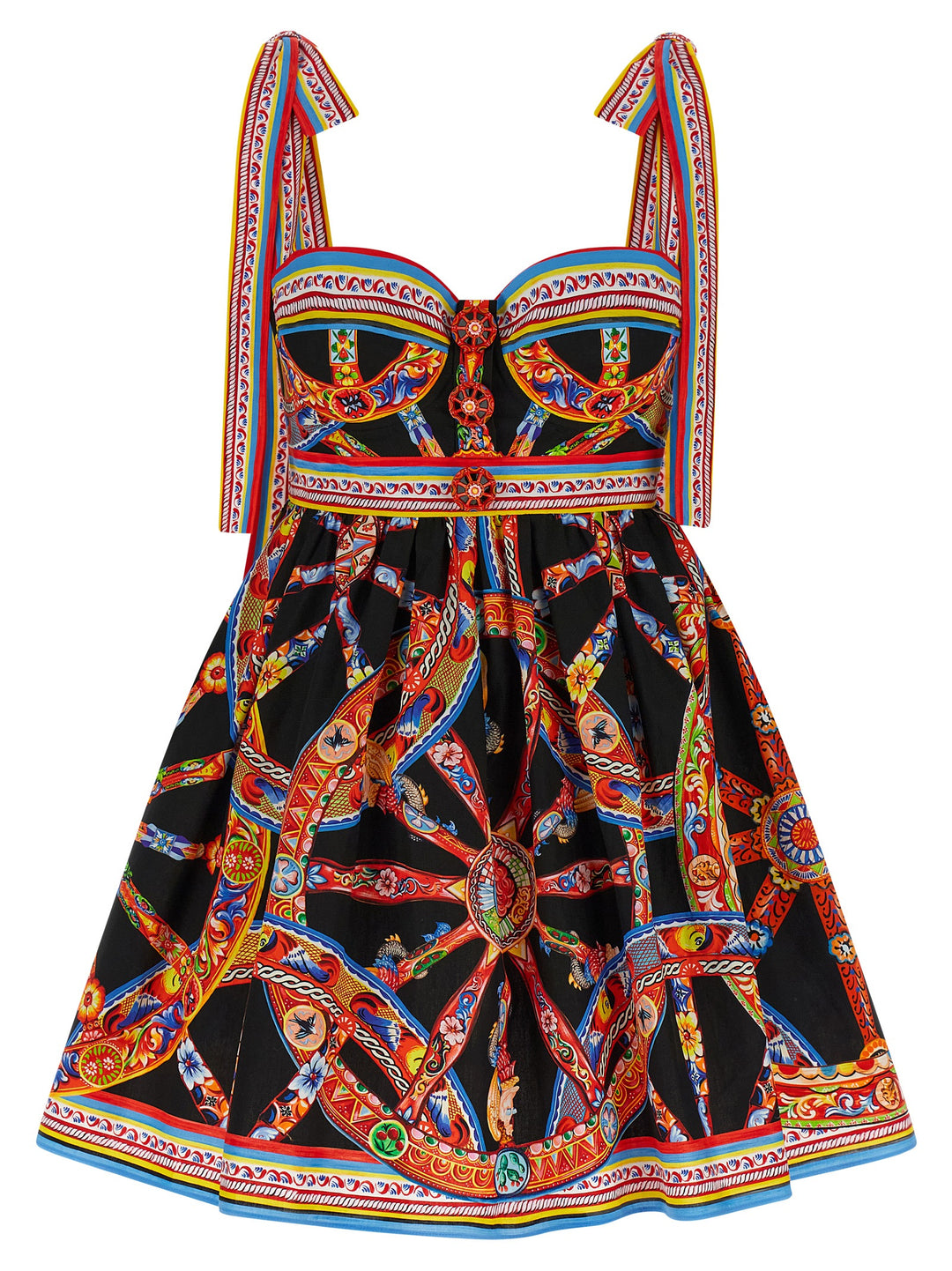 Dolce &amp; Gabbana Multicolor Cotton Short Dress
