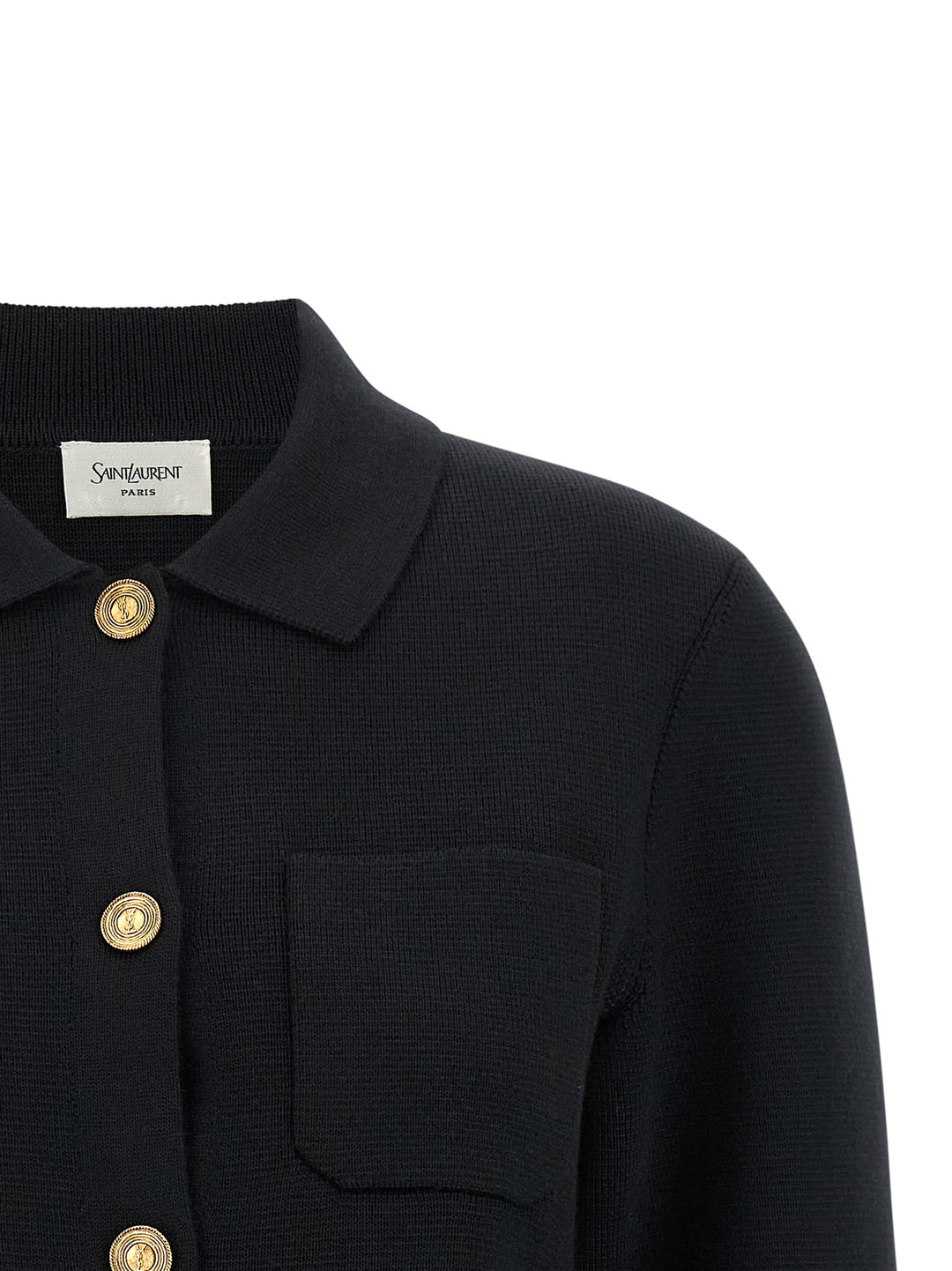 Saint Laurent Black Wool Cardigan