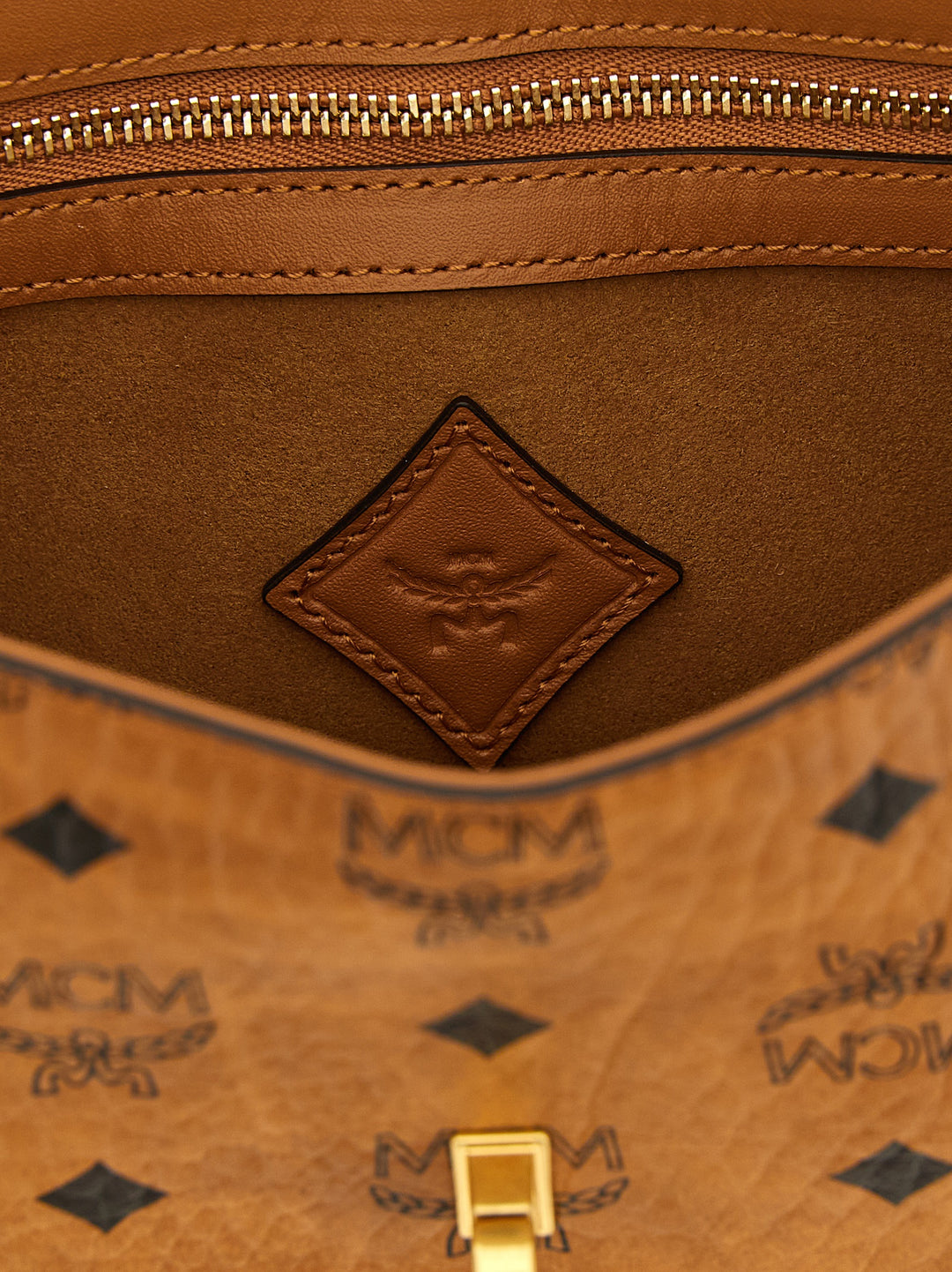 MCM Brown Polyethylene Shoulder Bag