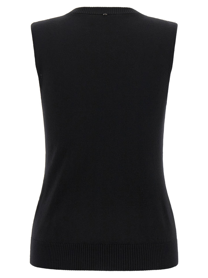 Sportmax Black Virgin Wool Tank Tops