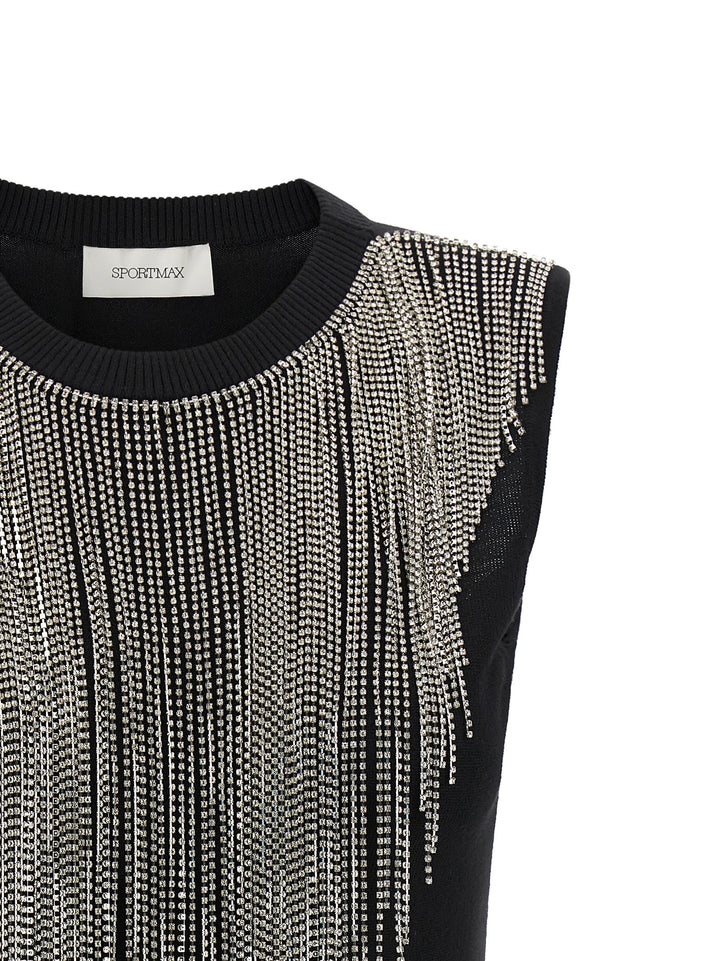 Sportmax Black Virgin Wool Tank Tops
