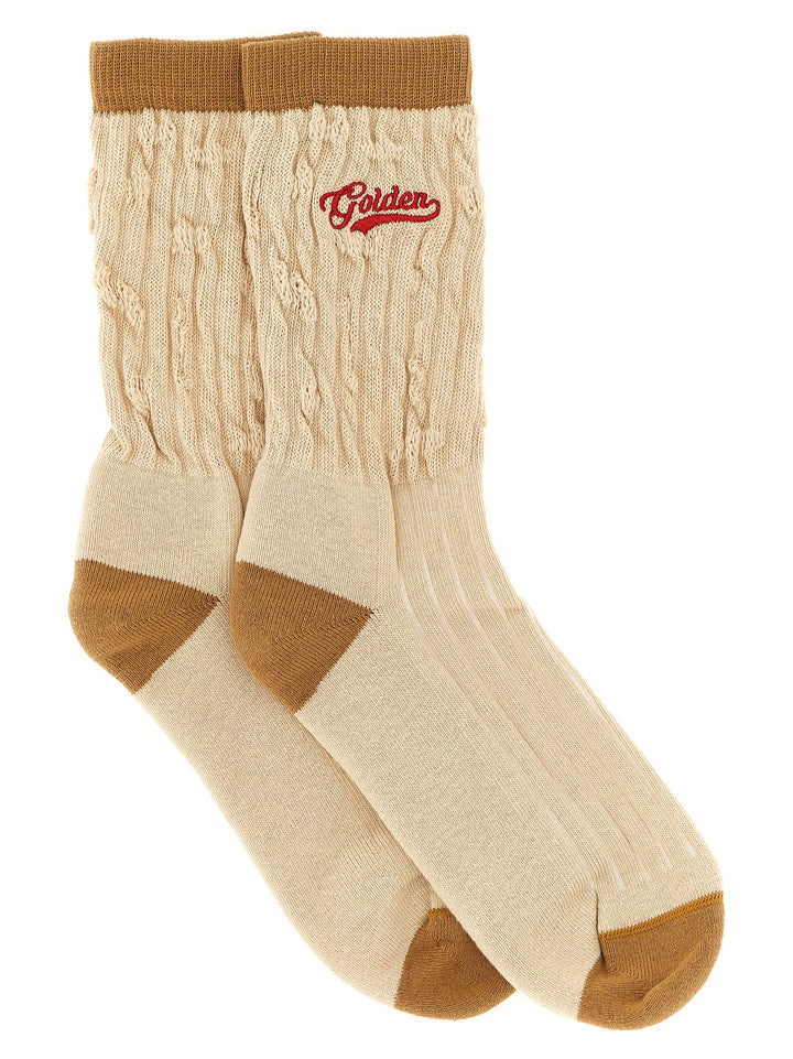 Golden Goose Beige Cotton Socks