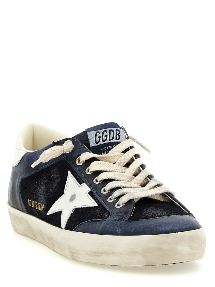 Golden Goose Blue Cowhide Low Top Sneakers