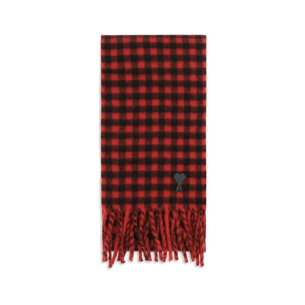 Ami Paris Red Wool Oves Aries Scarf