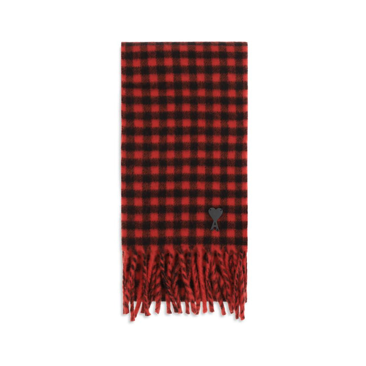 Ami Paris Red Wool Oves Aries Scarf