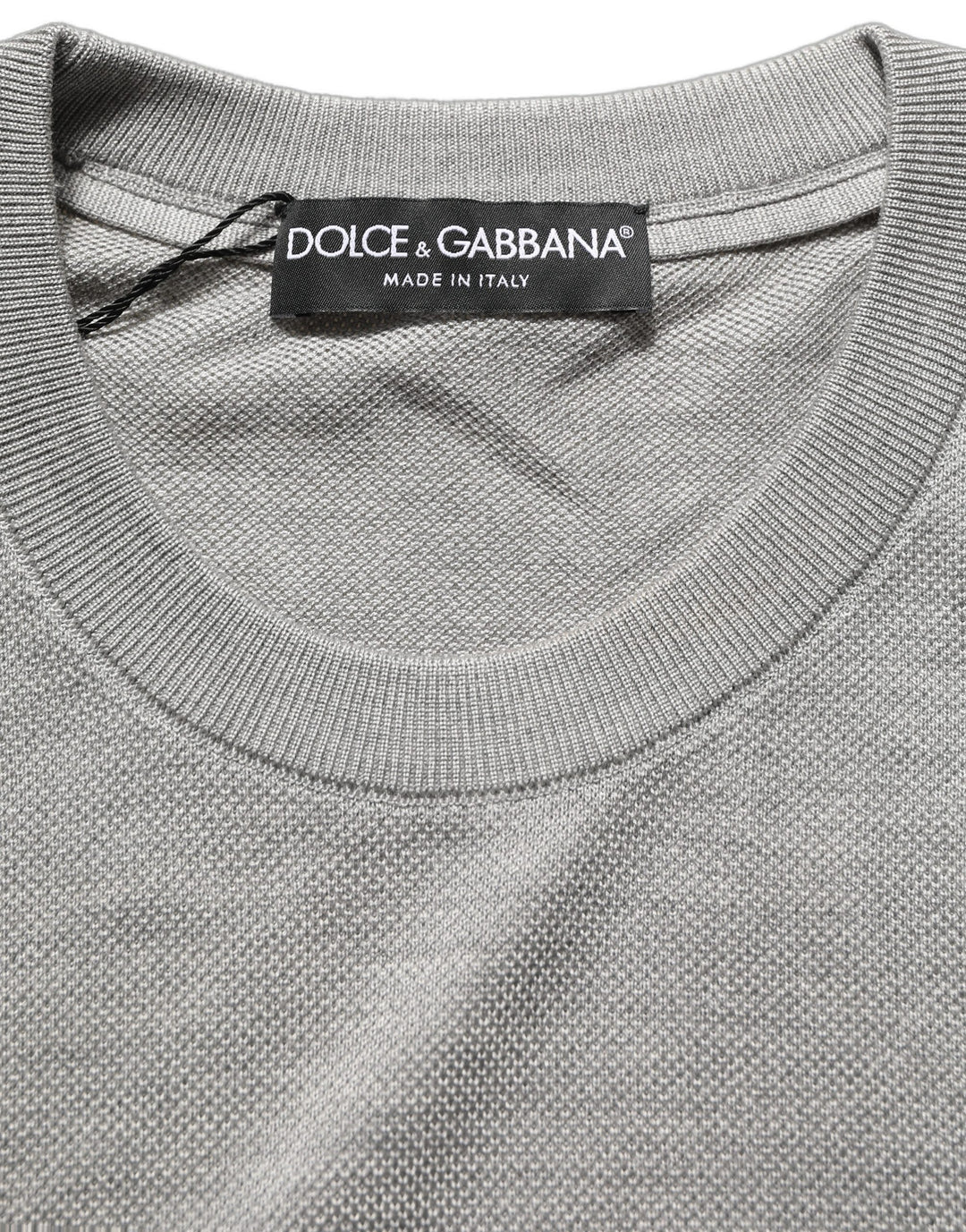 Dolce &amp; Gabbana Gray Silk Crew Neck Short Sleeves T-shirt