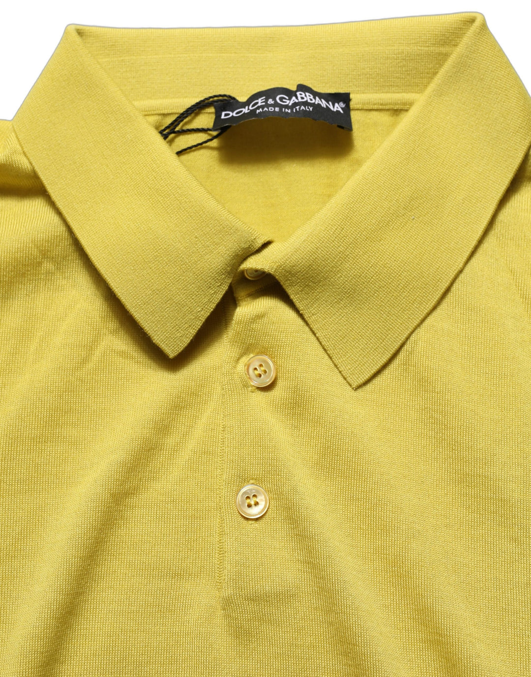 Dolce &amp; Gabbana Yellow Cashmere Short Sleeves Polo T-shirt