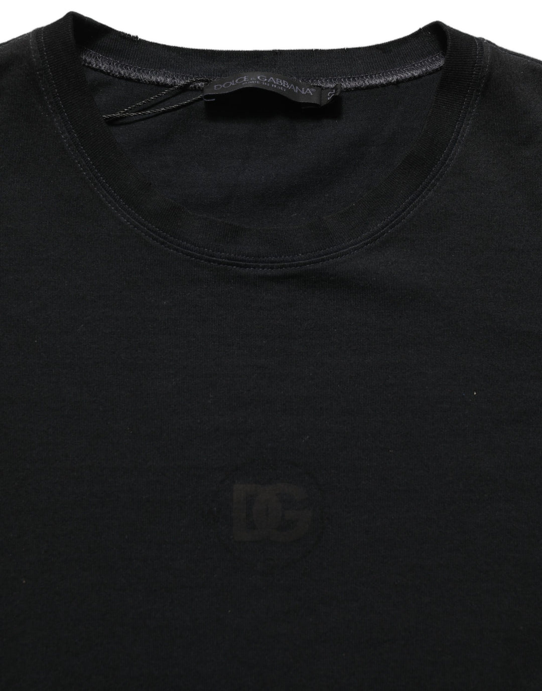 Dolce &amp; Gabbana Black Cotton Short Sleeve Crew Neck T-shirt