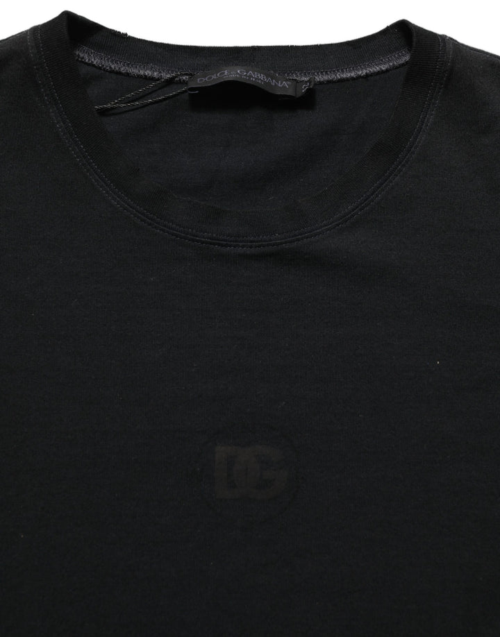 Dolce &amp; Gabbana Black Cotton Short Sleeve Crew Neck T-shirt