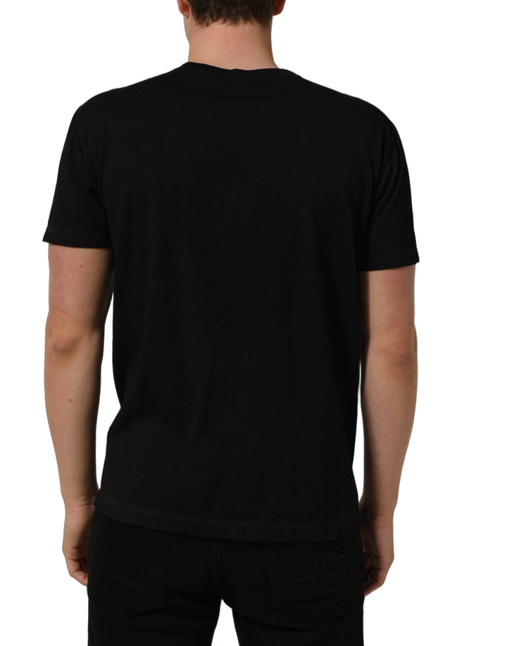 Dolce &amp; Gabbana Black Cotton Short Sleeve Crew Neck T-shirt