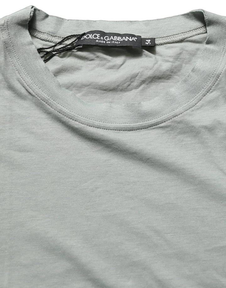 Dolce &amp; Gabbana Green Cotton Short Sleeve Crew Neck T-shirt
