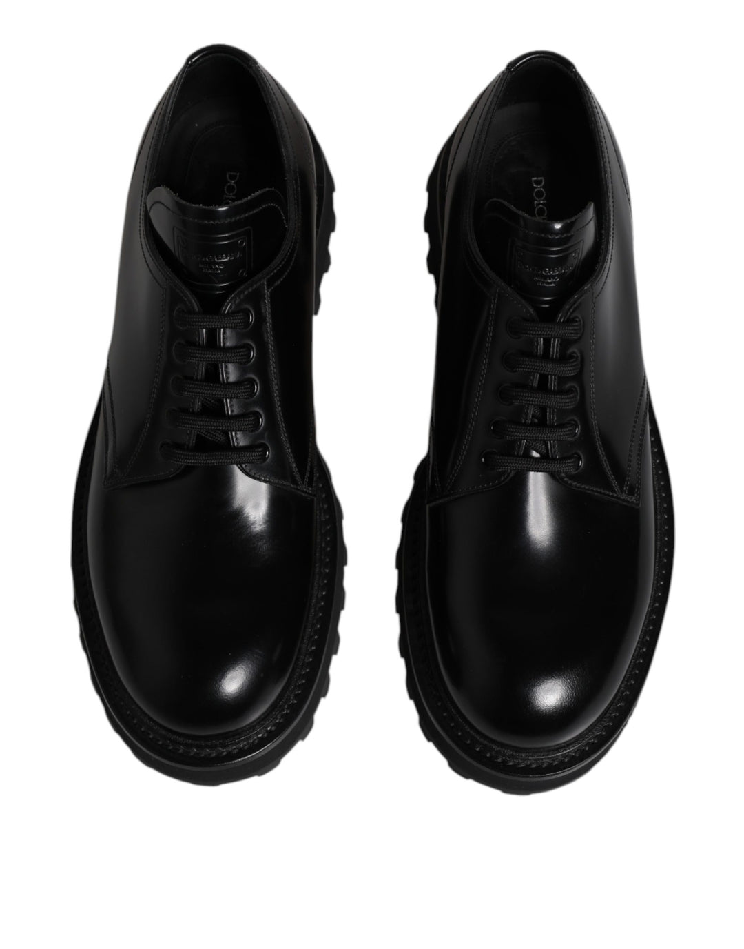 Dolce &amp; Gabbana Black Calf Leather Hi-Trekking Derby Shoes