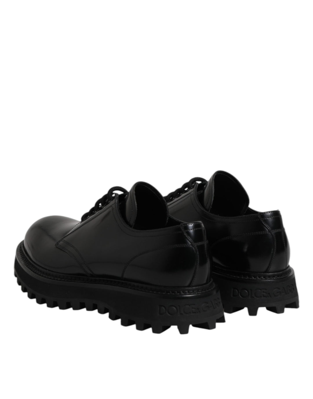 Dolce &amp; Gabbana Black Calf Leather Hi-Trekking Derby Shoes