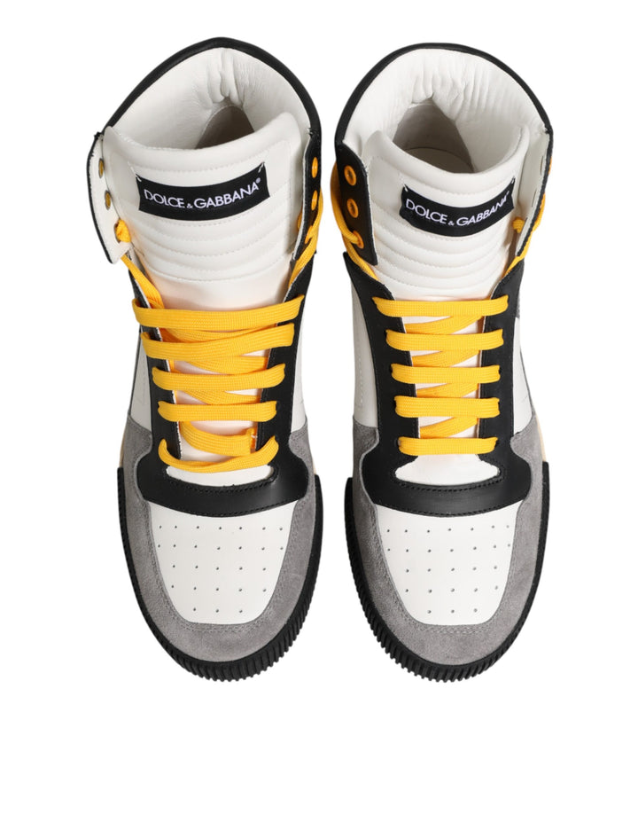 Dolce &amp; Gabbana Multicolor Calf High Top Sneakers Shoes