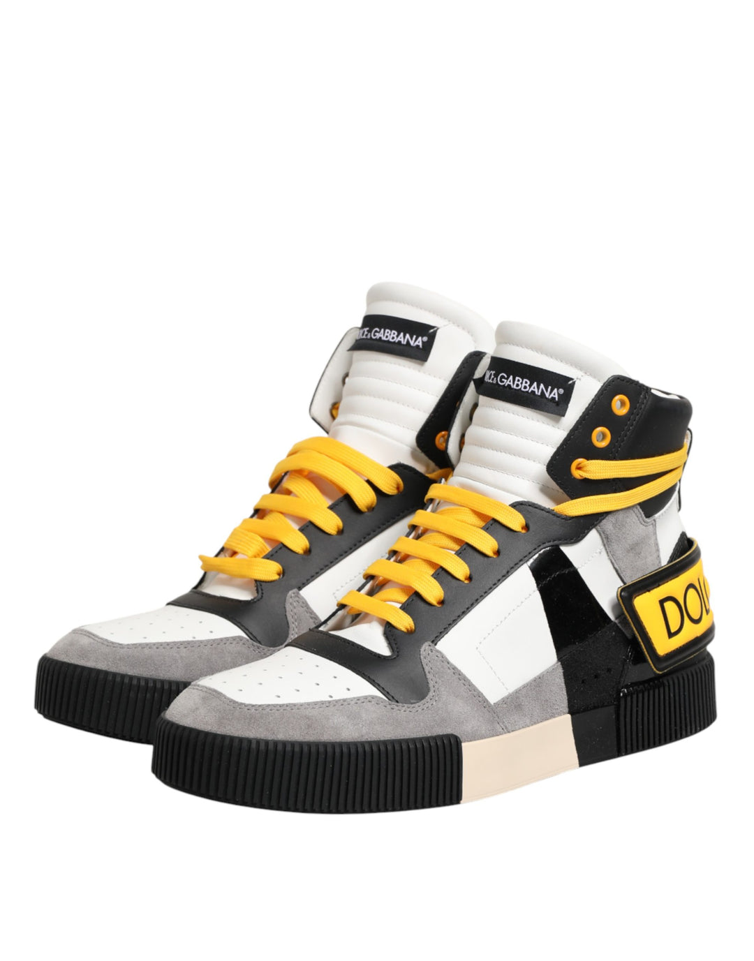 Dolce &amp; Gabbana Multicolor Calf High Top Sneakers Shoes