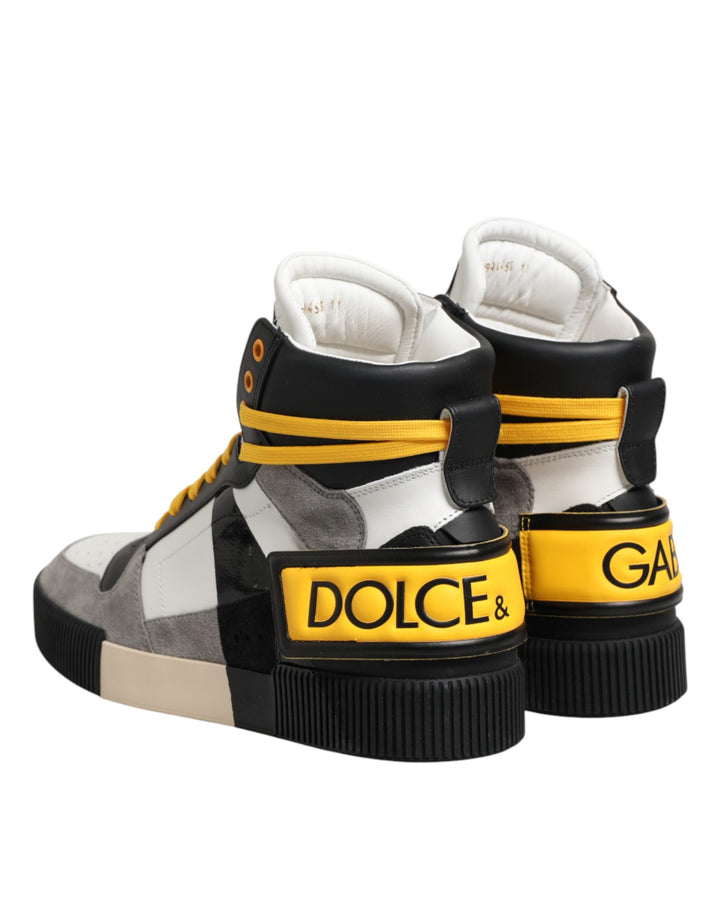 Dolce &amp; Gabbana Multicolor Calf High Top Sneakers Shoes