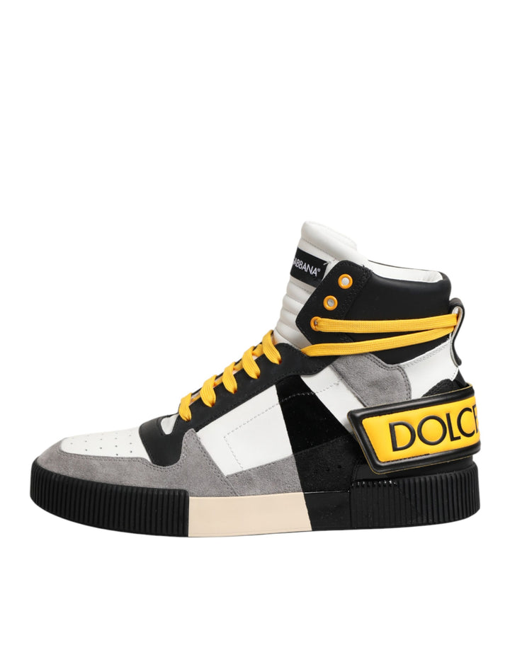 Dolce &amp; Gabbana Multicolor Calf High Top Sneakers Shoes