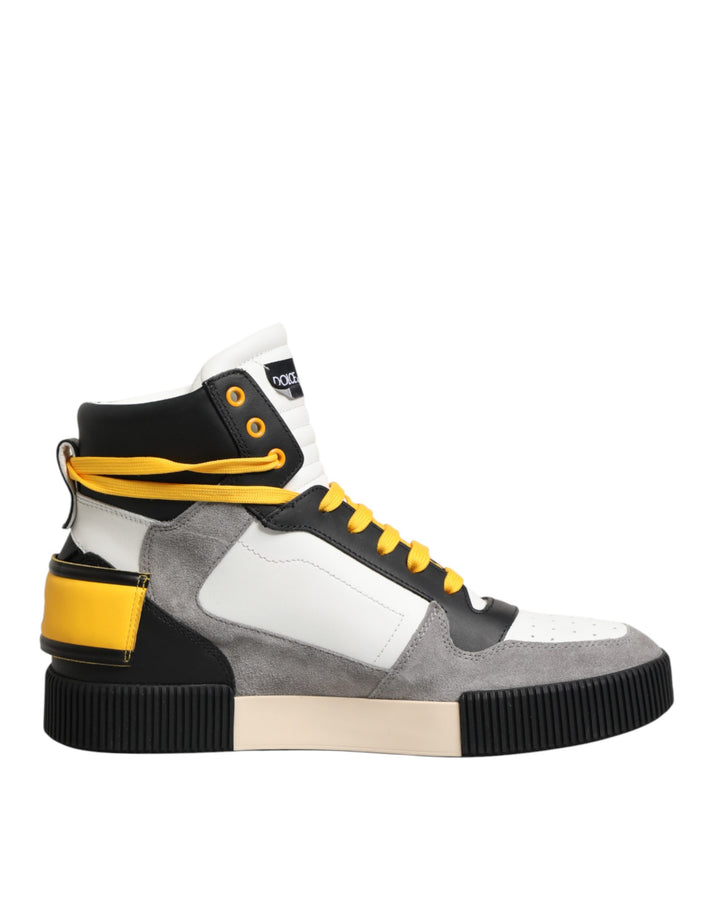 Dolce &amp; Gabbana Multicolor Calf High Top Sneakers Shoes