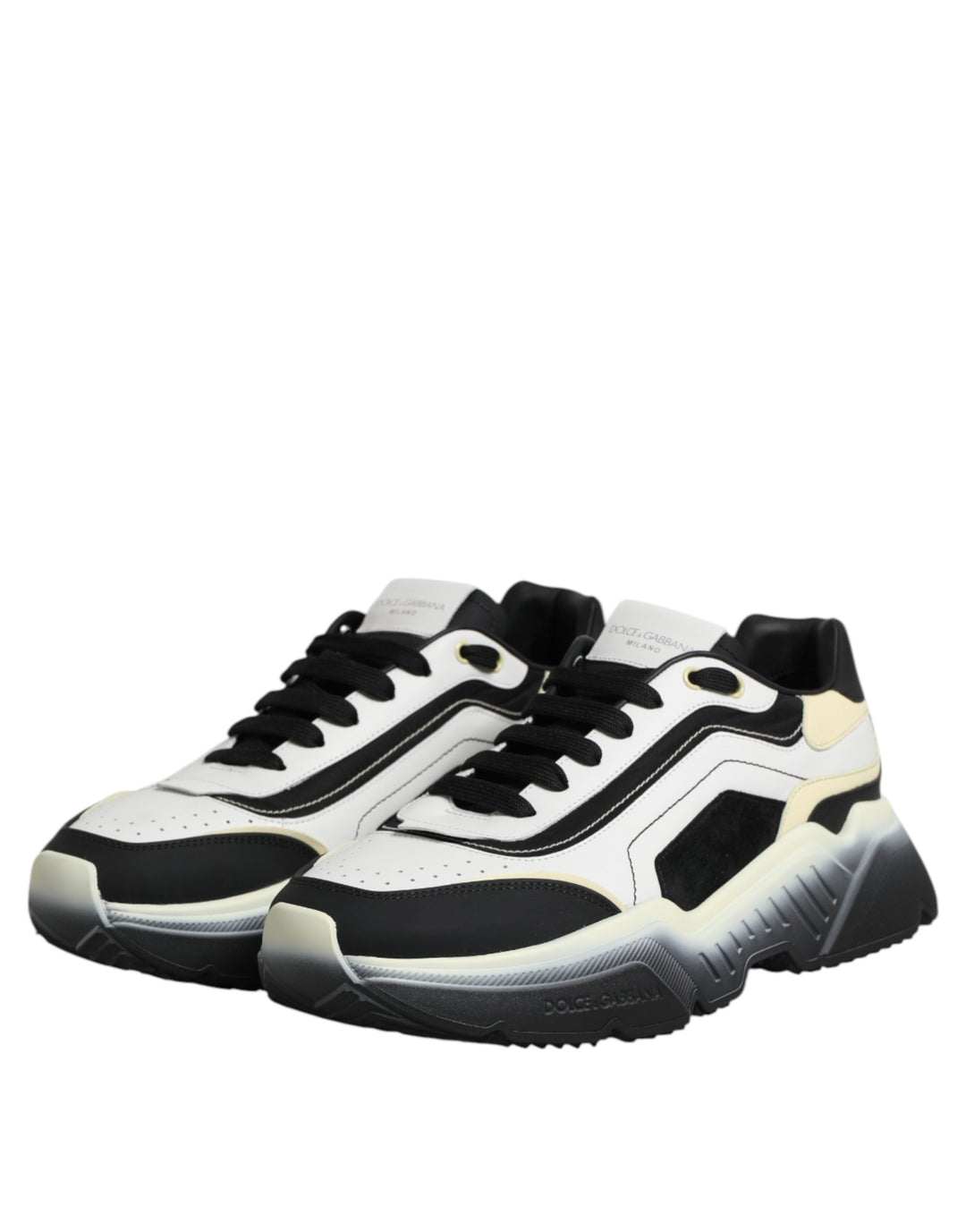 Dolce &amp; Gabbana White Black Daymaster Two Tone Sneaker Shoes
