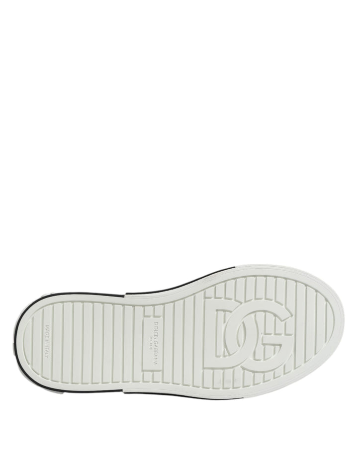 Dolce &amp; Gabbana White Perforated Custom 2.Zero Sneakers Shoes
