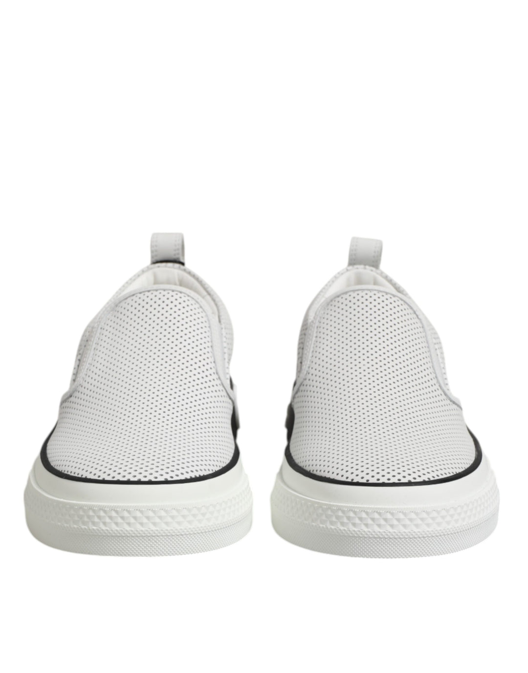 Dolce &amp; Gabbana White Perforated Custom 2.Zero Sneakers Shoes