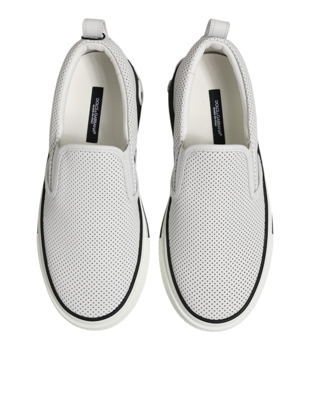 Dolce &amp; Gabbana White Perforated Custom 2.Zero Sneakers Shoes