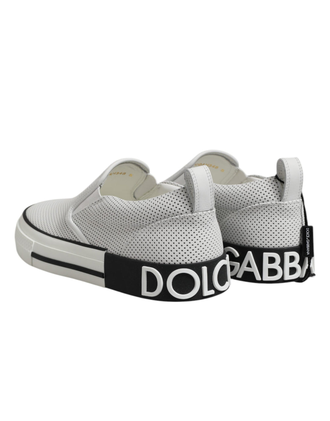 Dolce &amp; Gabbana White Perforated Custom 2.Zero Sneakers Shoes