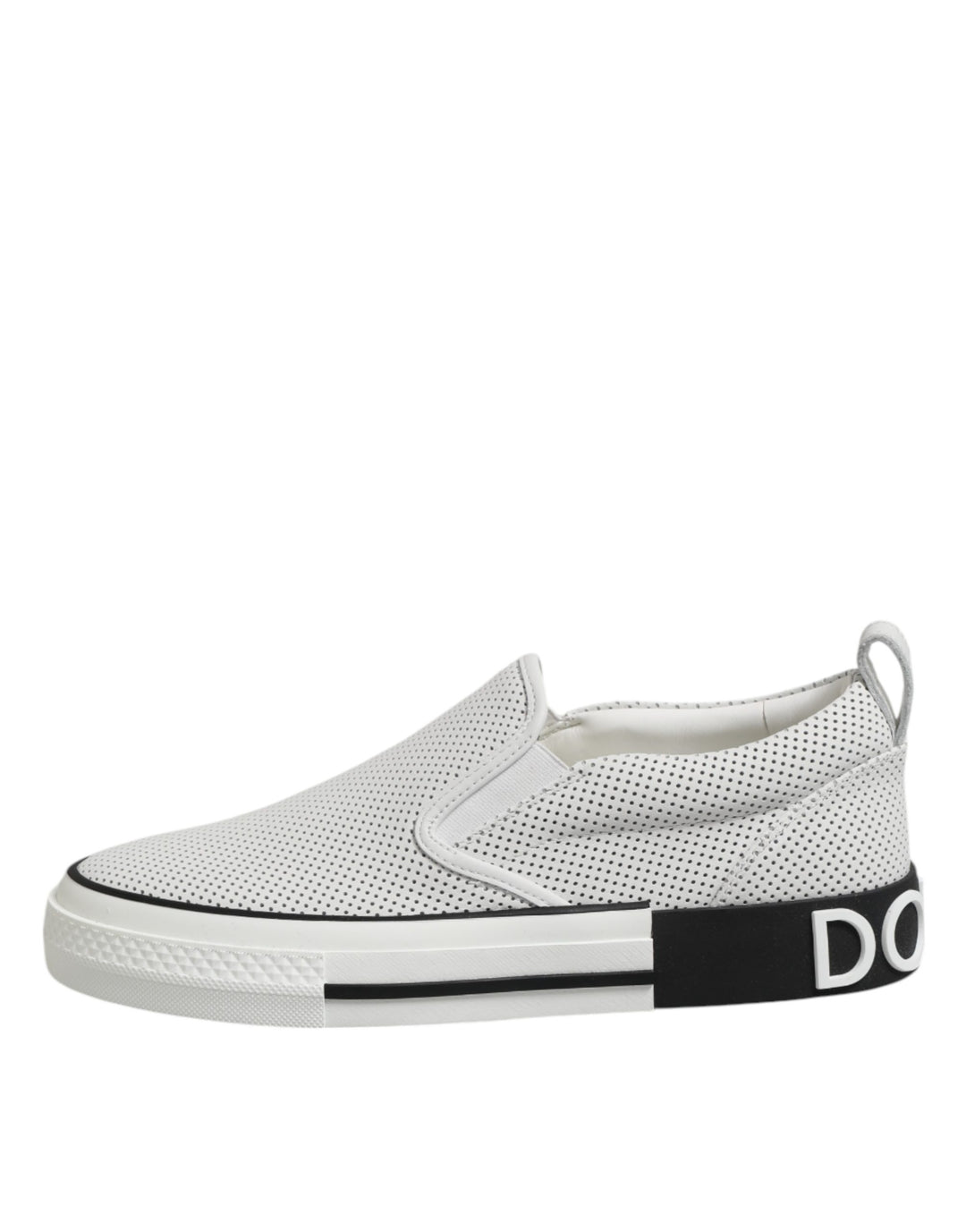 Dolce &amp; Gabbana White Perforated Custom 2.Zero Sneakers Shoes