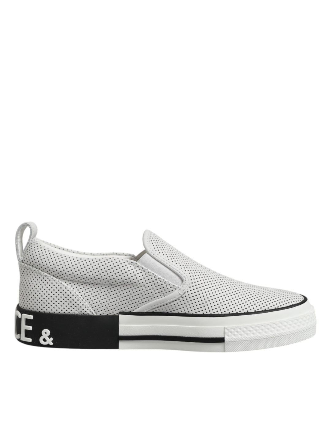Dolce &amp; Gabbana White Perforated Custom 2.Zero Sneakers Shoes