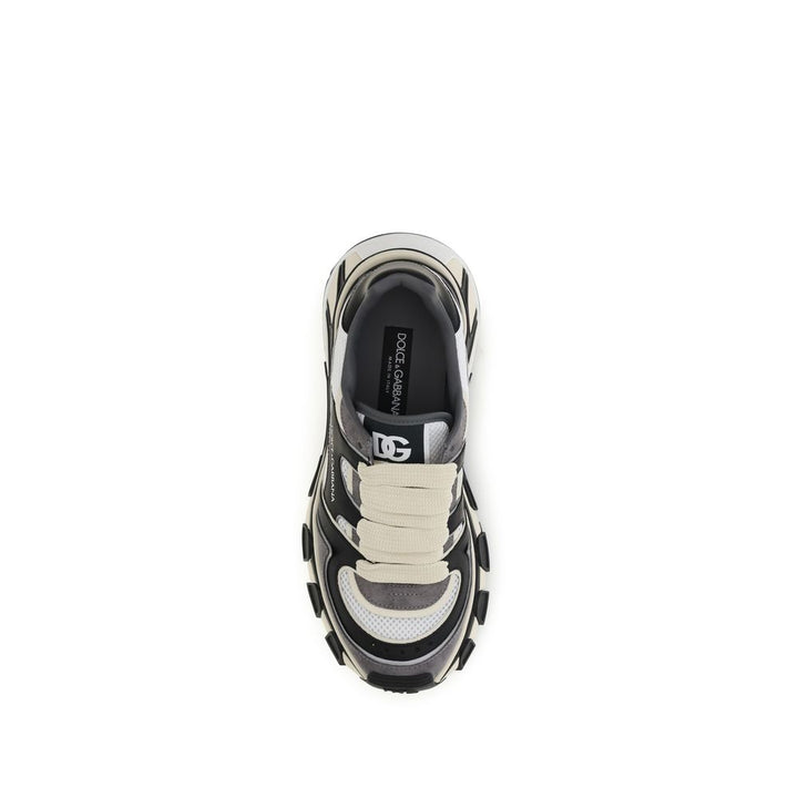 Dolce &amp; Gabbana Gray Calf Leather Bos Taurus Chunky Sneakers