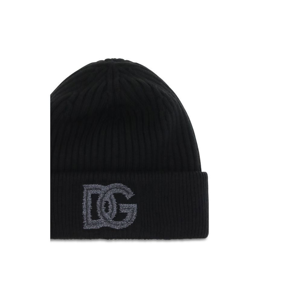 Dolce &amp; Gabbana Black Wool Oves Aries Beanie