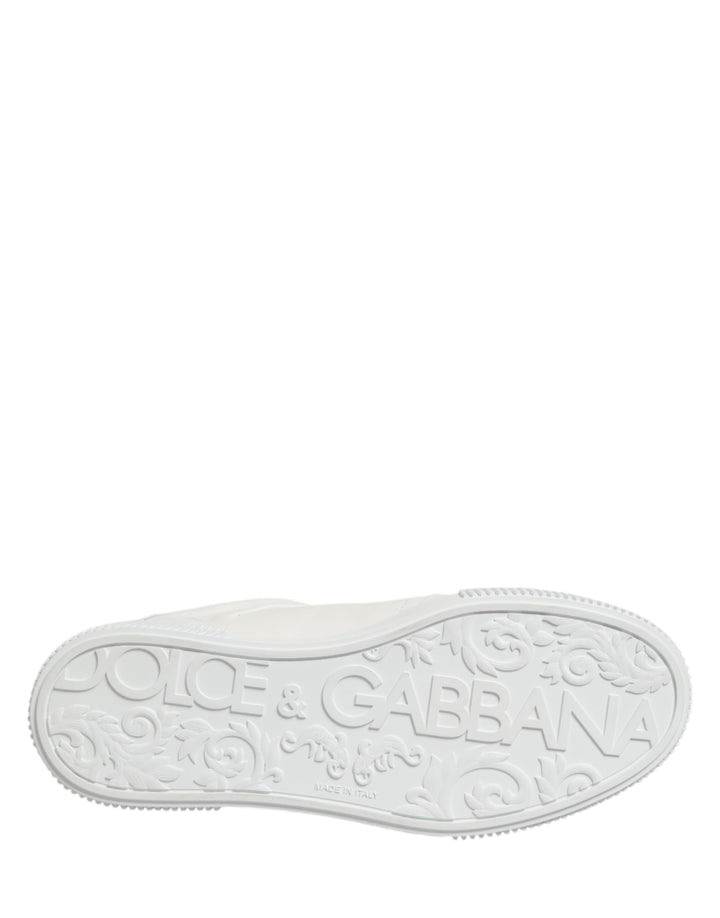 Dolce &amp; Gabbana White Miami Leather Low Top Men Sneakers Shoes