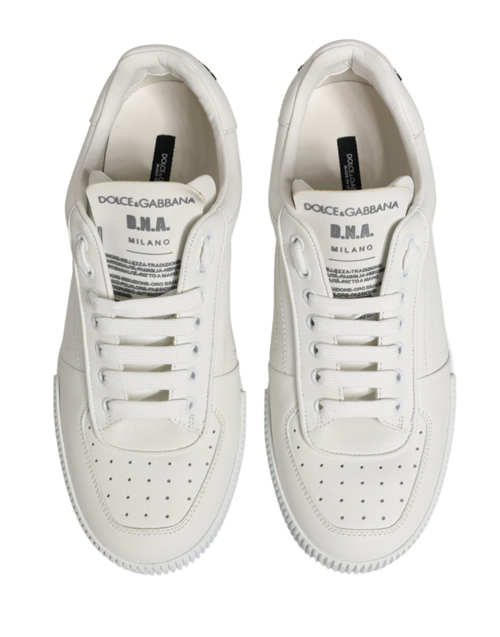 Dolce &amp; Gabbana White Miami Leather Low Top Men Sneakers Shoes