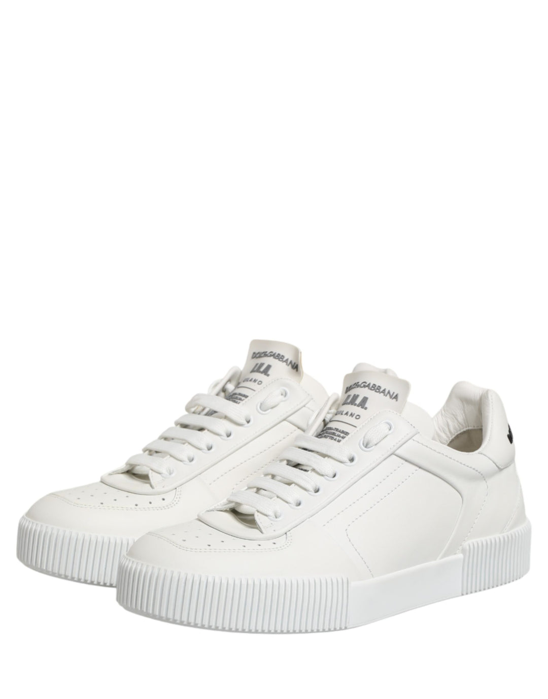 Dolce &amp; Gabbana White Miami Leather Low Top Men Sneakers Shoes