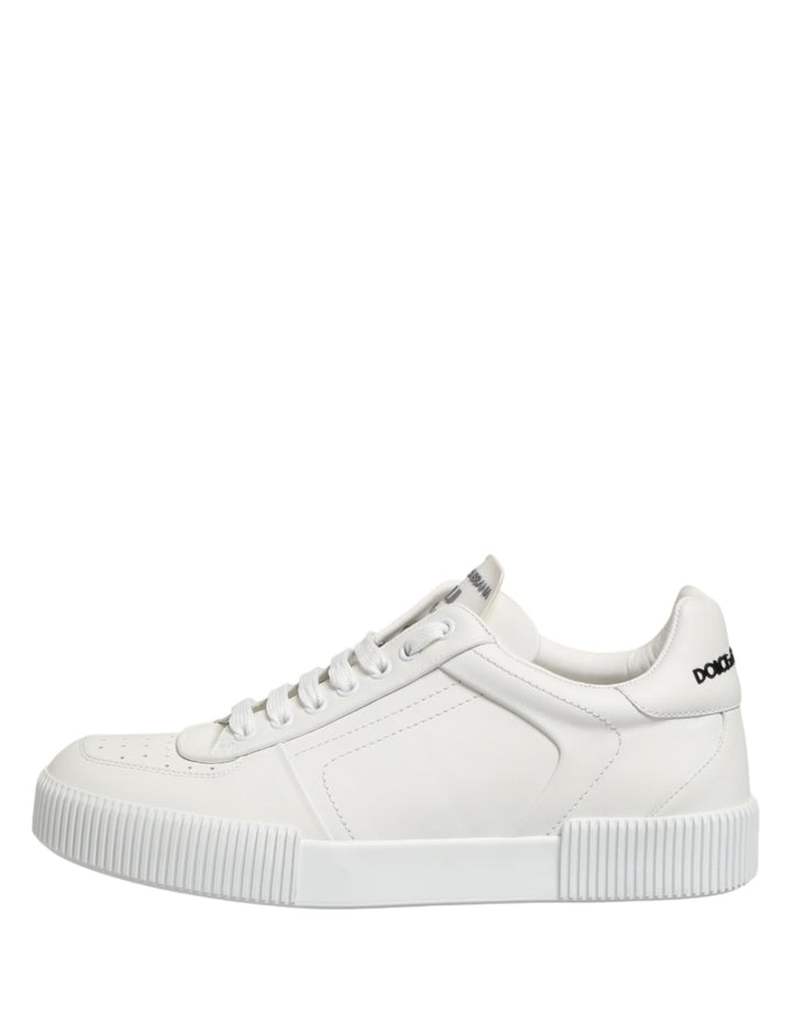 Dolce &amp; Gabbana White Miami Leather Low Top Men Sneakers Shoes