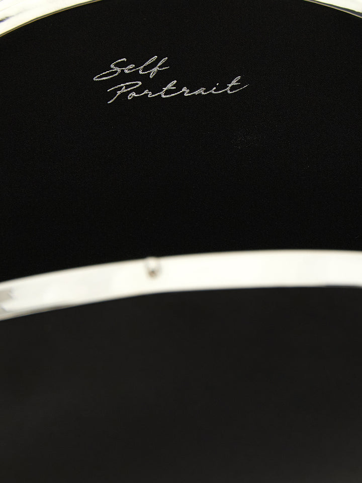 Self-Portrait Black Polyester Clutch Bag