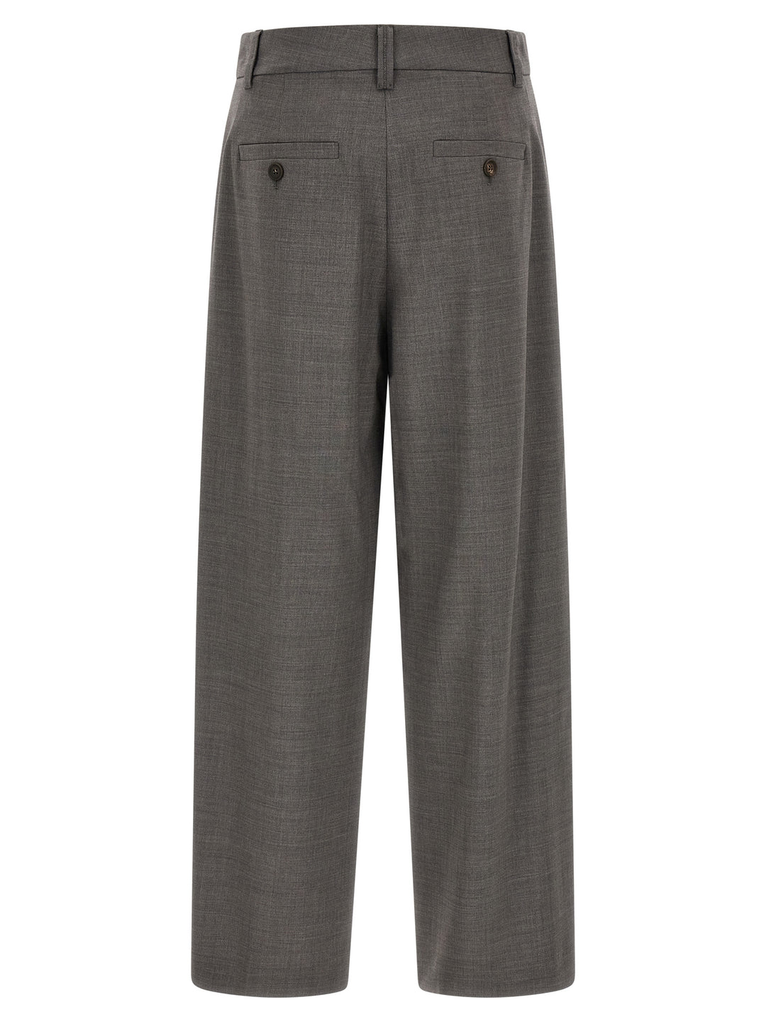 Brunello Cucinelli Gray Virgin Wool Cropped Pants