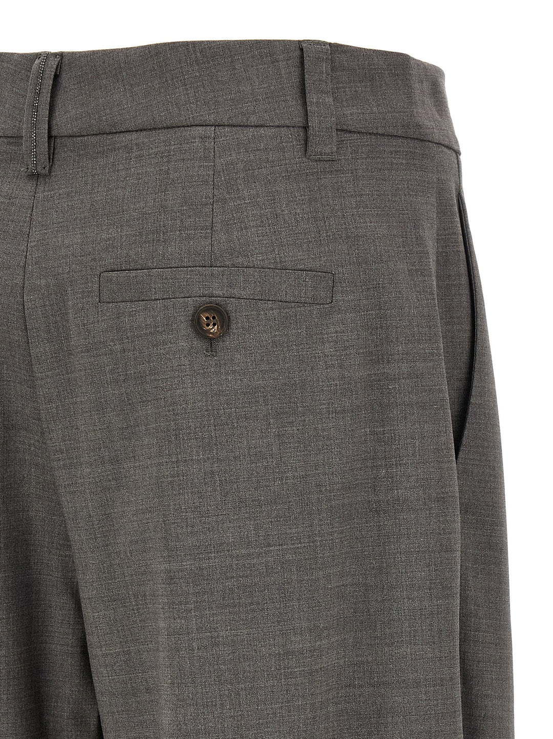 Brunello Cucinelli Gray Virgin Wool Cropped Pants
