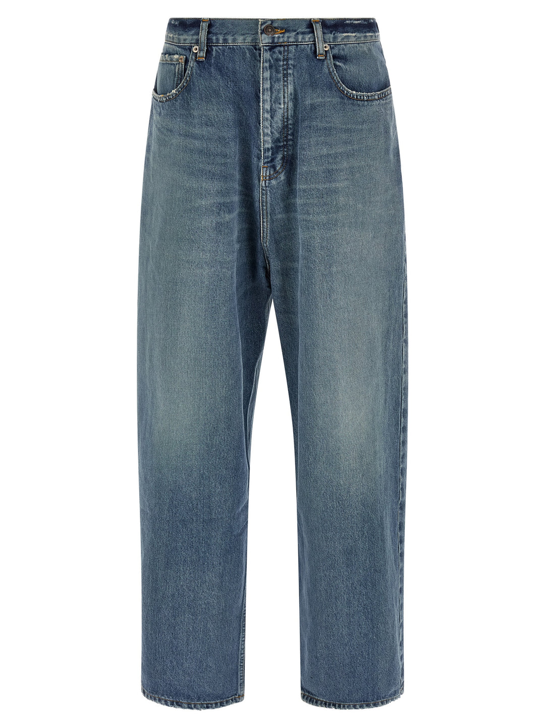 Balenciaga Blue Cotton Relaxed Fit Jeans