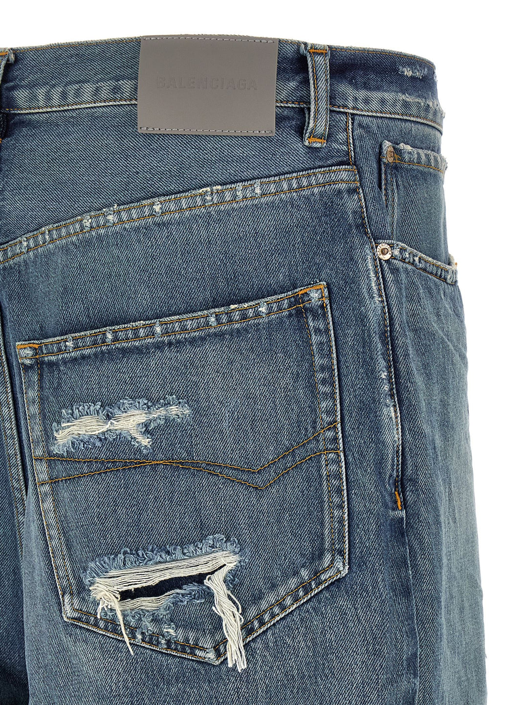 Balenciaga Blue Cotton Relaxed Fit Jeans