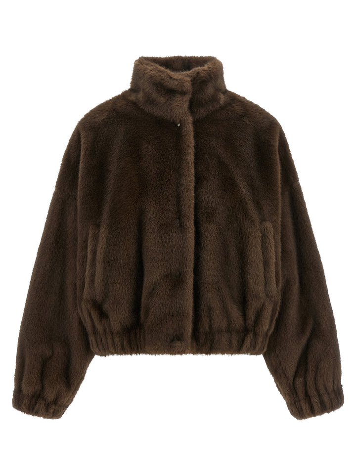 Max Mara Brown Polyester Full-Length Jacket