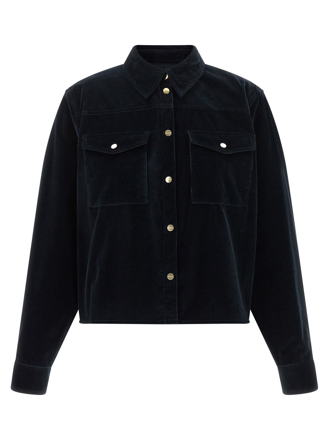 Max Mara Blue Cotton Full-Length Jacket