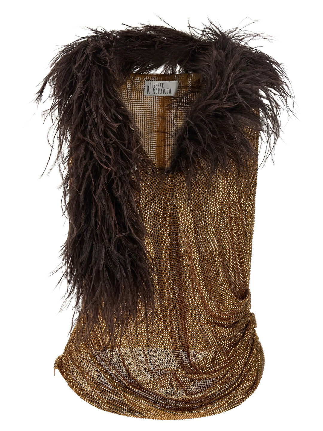 Giuseppe Di Morabito Gold Polyamide Tank Tops