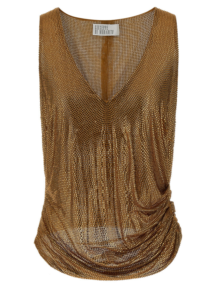Giuseppe Di Morabito Gold Polyamide Tank Tops