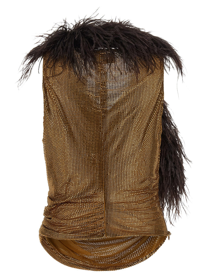 Giuseppe Di Morabito Gold Polyamide Tank Tops
