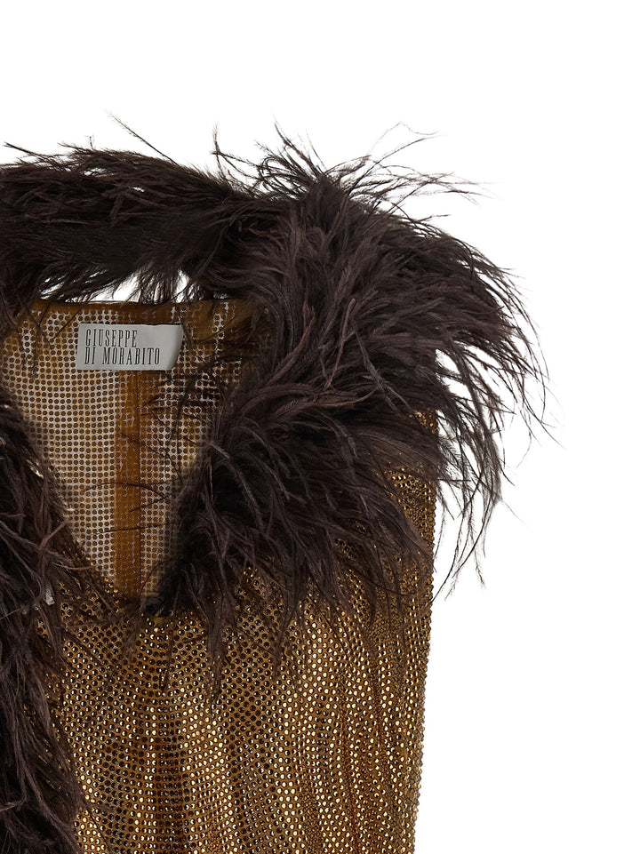 Giuseppe Di Morabito Gold Polyamide Tank Tops