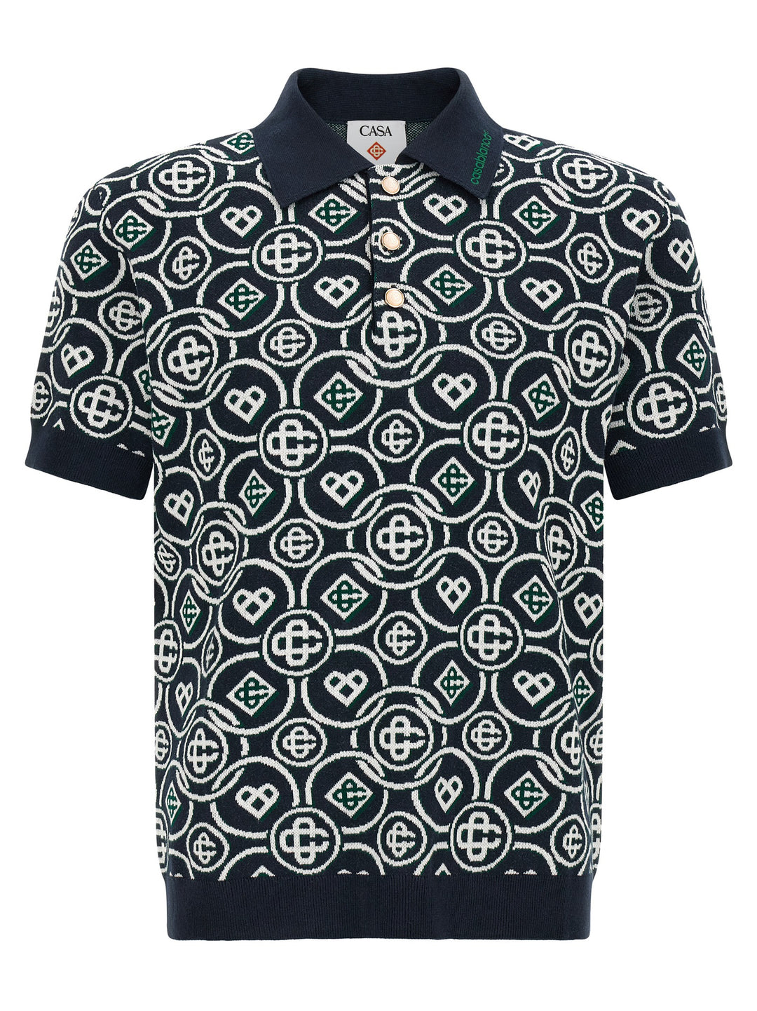 Casablanca Blue Cotton Polo Shirt